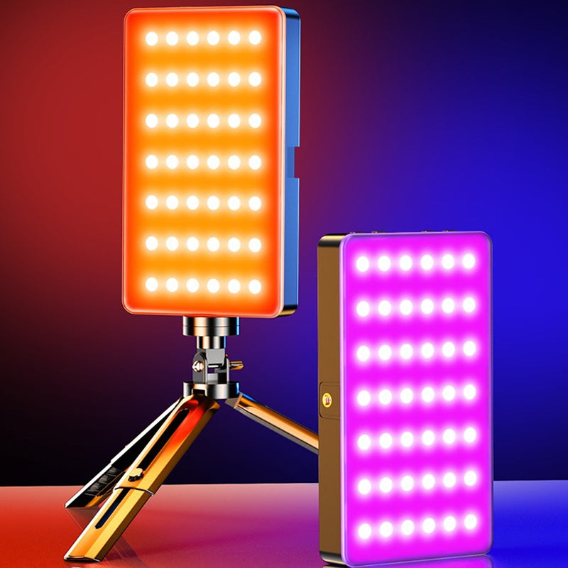 RGB LED Video Light Photography Fill Camera Lighting Panel- USB Rechargeable