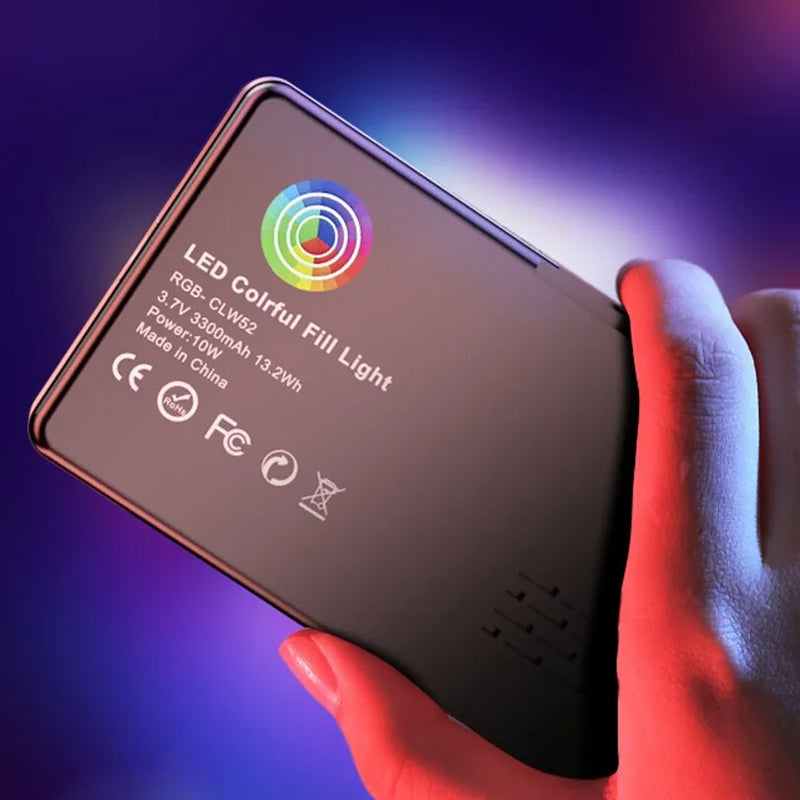 RGB LED Video Light Photography Fill Camera Lighting Panel- USB Rechargeable