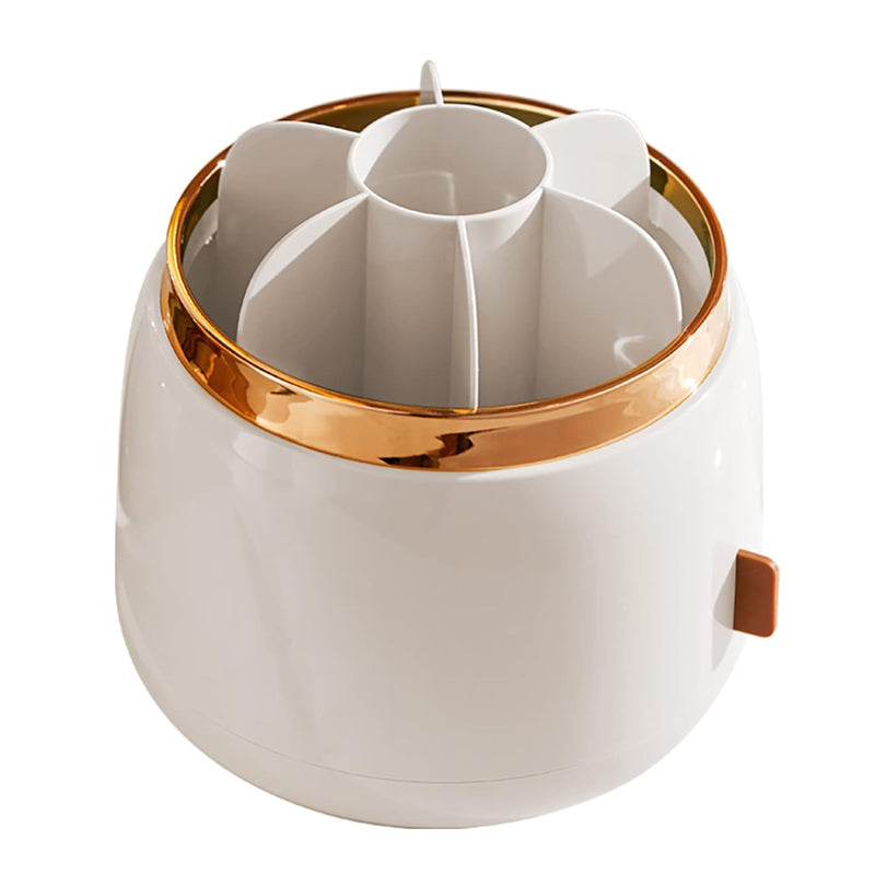 360° Rotating Compartment Dustproof Makeup Brushes Storage Organizer