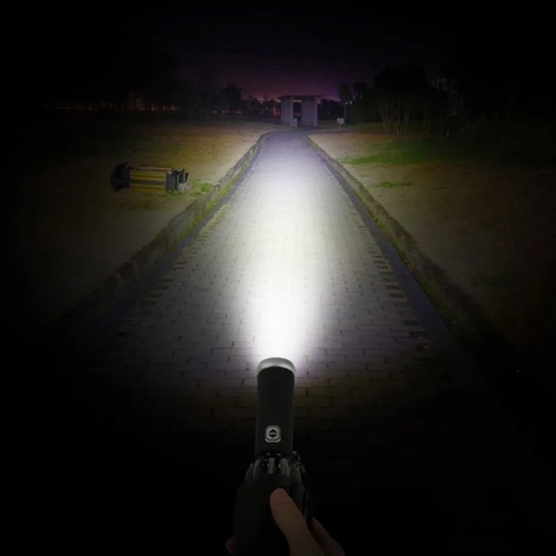 10 Ribs Fully Automatic Reverse Closing Umbrella with LED Flashlight