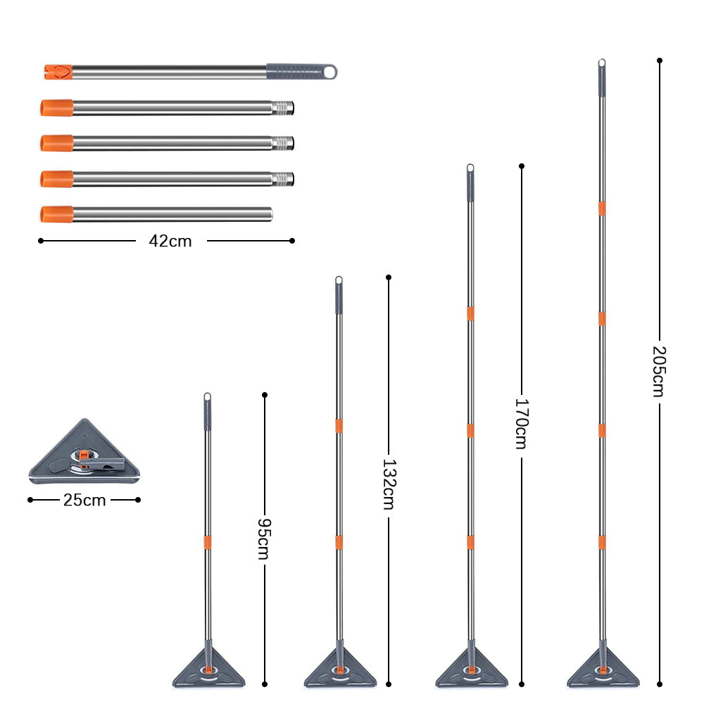 CLEANFOK Triangular Window Wall Cleaner Mop - High Reach Cleaning Made Easy