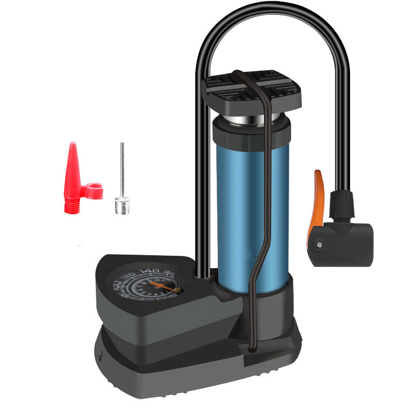 Bike Floor Pump Portable Anti-Slip Tyre Inflator with Pressure Gauge