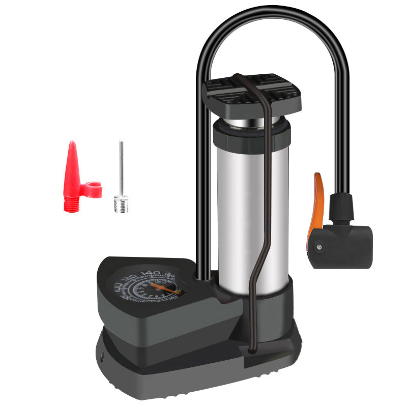Bike Floor Pump Portable Anti-Slip Tyre Inflator with Pressure Gauge
