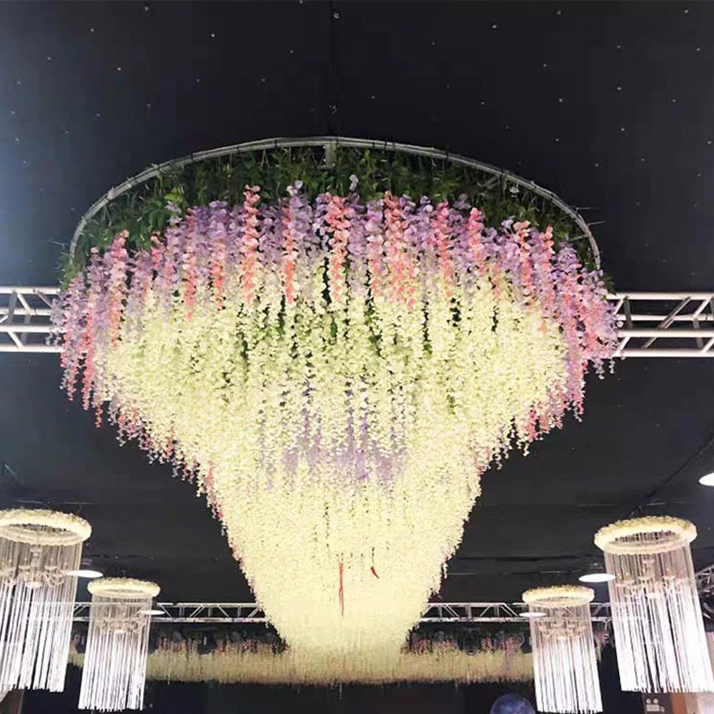 Artificial Hanging Silk Garland Vine Flowers Garden Decoration
