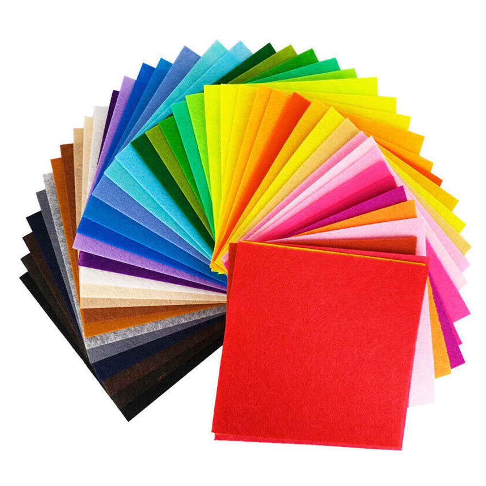 80pcs Squares Non-Woven Felt Fabric Sheets for DIY Handcrafting