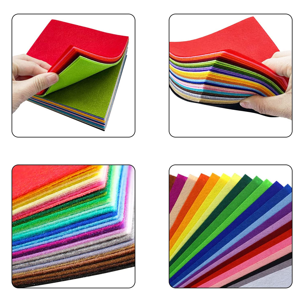 80pcs Squares Non-Woven Felt Fabric Sheets for DIY Handcrafting