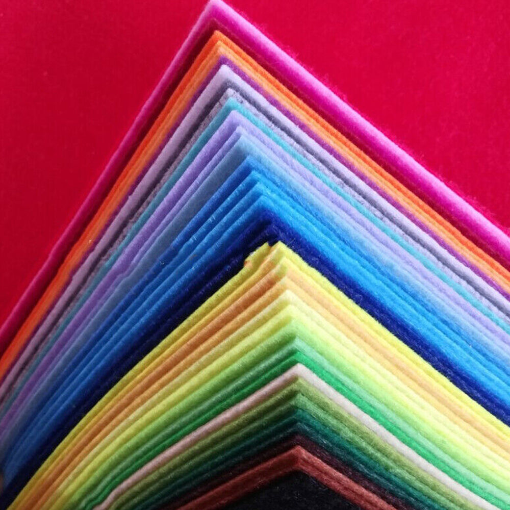 80pcs Squares Non-Woven Felt Fabric Sheets for DIY Handcrafting
