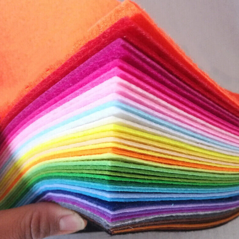 80pcs Squares Non-Woven Felt Fabric Sheets for DIY Handcrafting