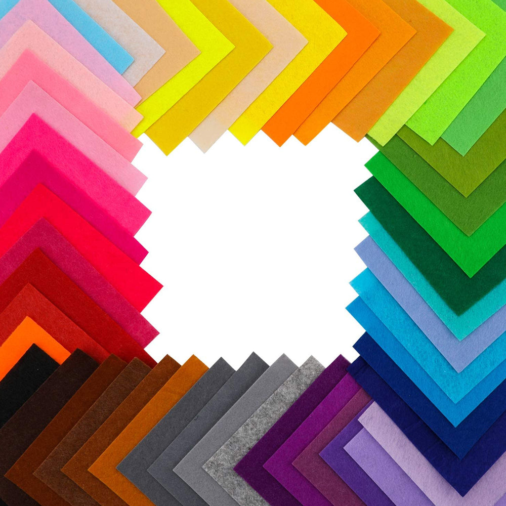 80pcs Squares Non-Woven Felt Fabric Sheets for DIY Handcrafting