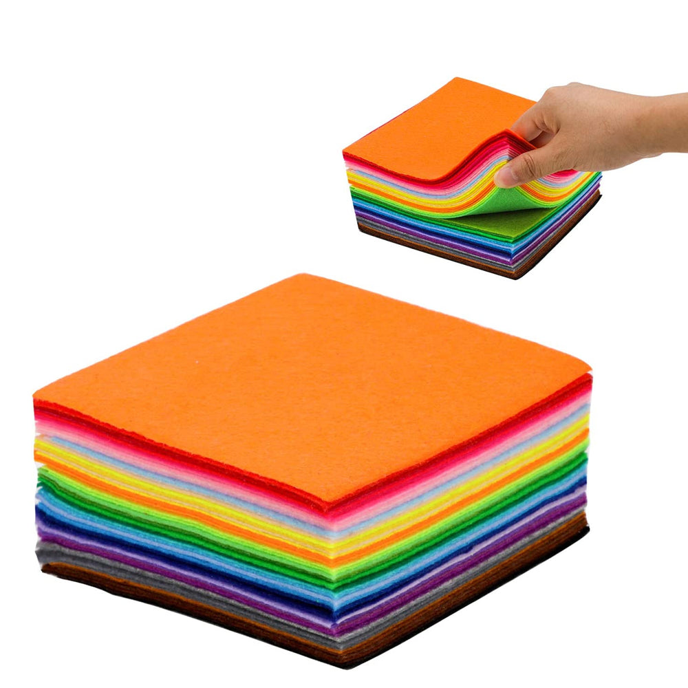 80pcs Squares Non-Woven Felt Fabric Sheets for DIY Handcrafting