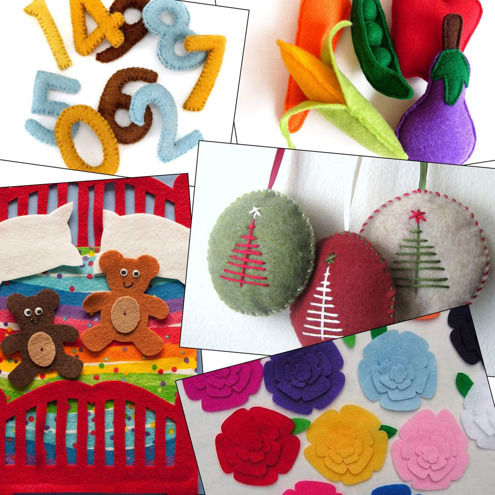 80pcs Squares Non-Woven Felt Fabric Sheets for DIY Handcrafting