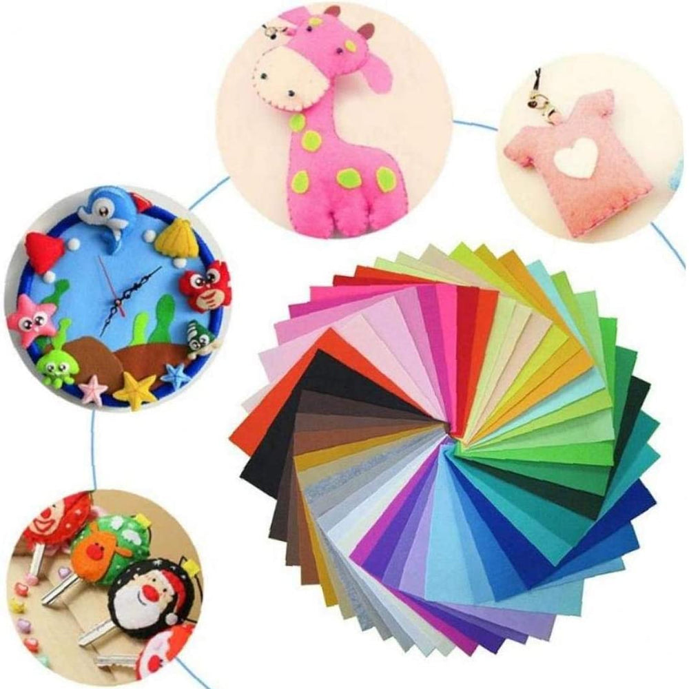 80pcs Squares Non-Woven Felt Fabric Sheets for DIY Handcrafting