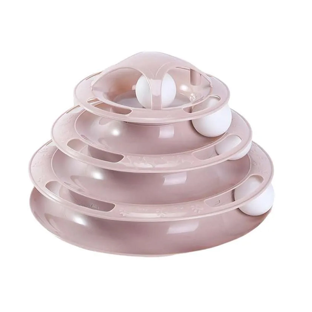 3 Levels Interactive Cat Turntable and Track Ball Training Toy