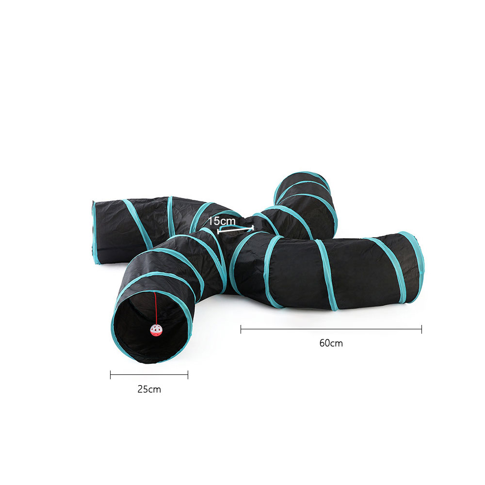 Pet Foldable Funny Exercise 4-Way Tunnel Play Toy