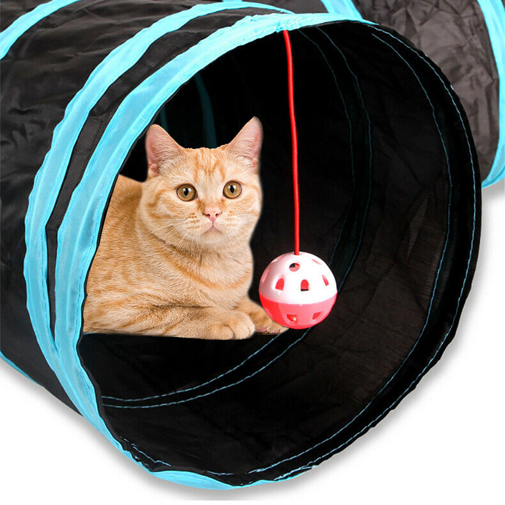 Pet Foldable Funny Exercise 4-Way Tunnel Play Toy