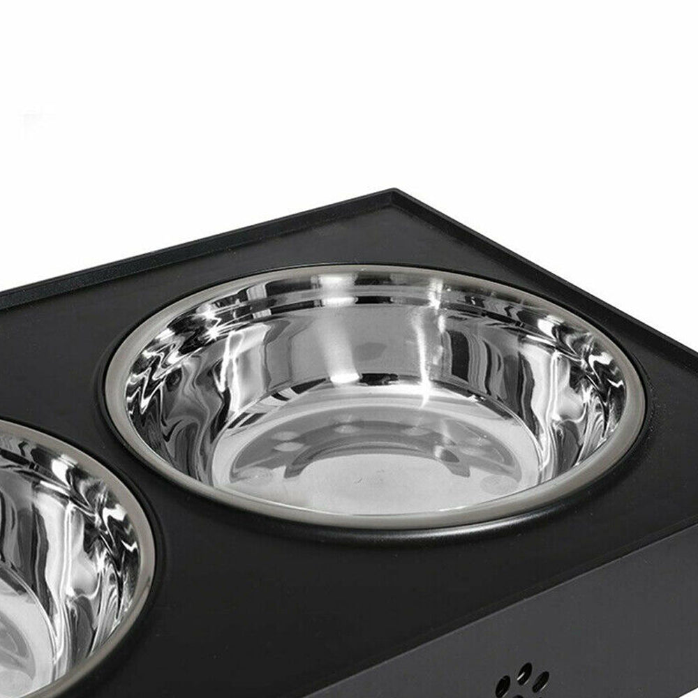 Elevated Double Bowl Dog Pet Feeder with Adjustable Height