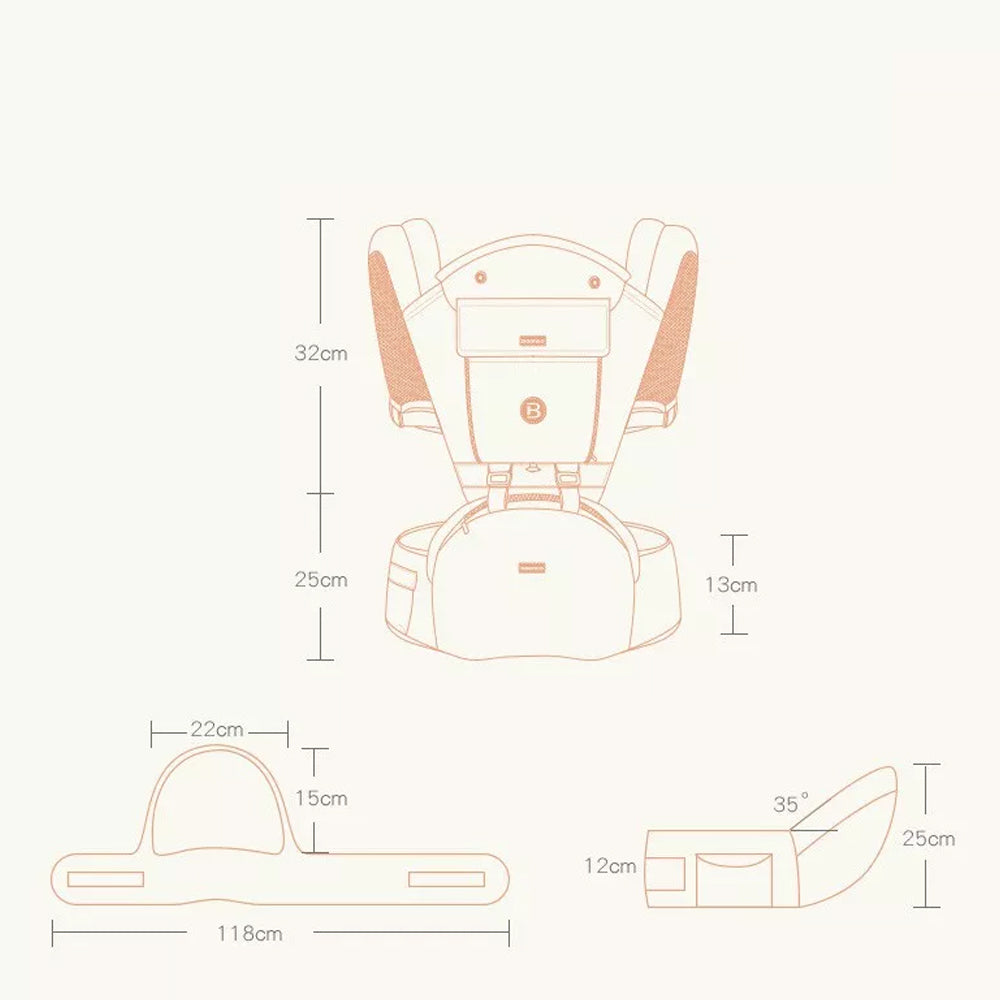 Adjustable Ergonomic Infant Baby Carrier With Hip Seat