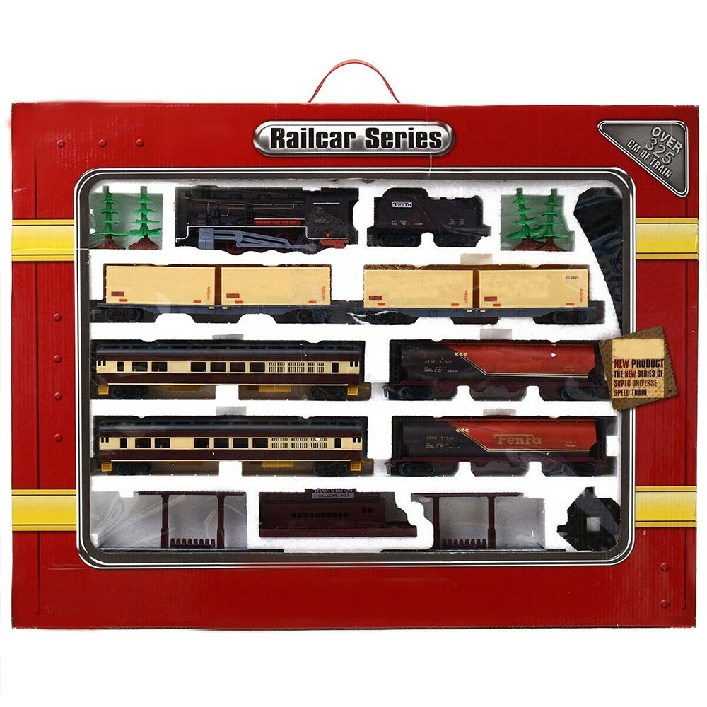 Electric Large Classic Train Set RAIL Vehicle Kids Toy Track-Battery Operated