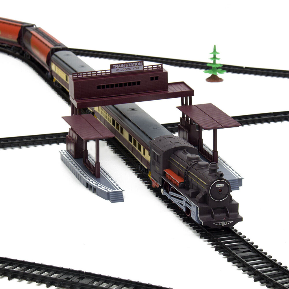 Electric Large Classic Train Set RAIL Vehicle Kids Toy Track-Battery Operated