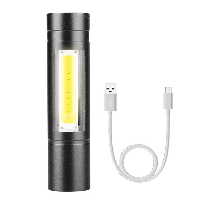 Super Bright Camping Torch Lamp COB Mini LED Flashlight USB Charging