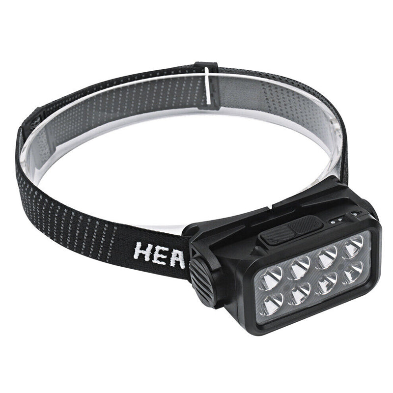 LED Motion Sensor Head Torch Waterproof Headlamp USB Rechargeable