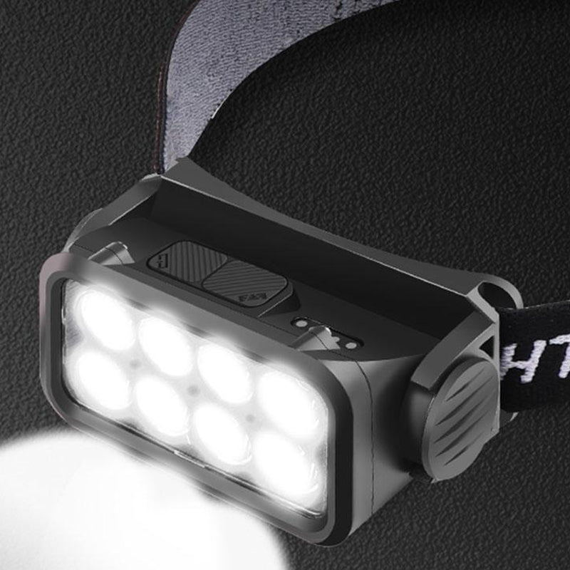 LED Motion Sensor Head Torch Waterproof Headlamp USB Rechargeable