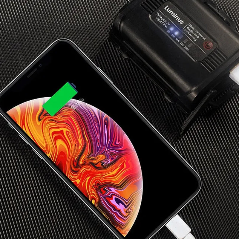 Bright LED Head Lamp and Emergency Power Bank- USB Charging