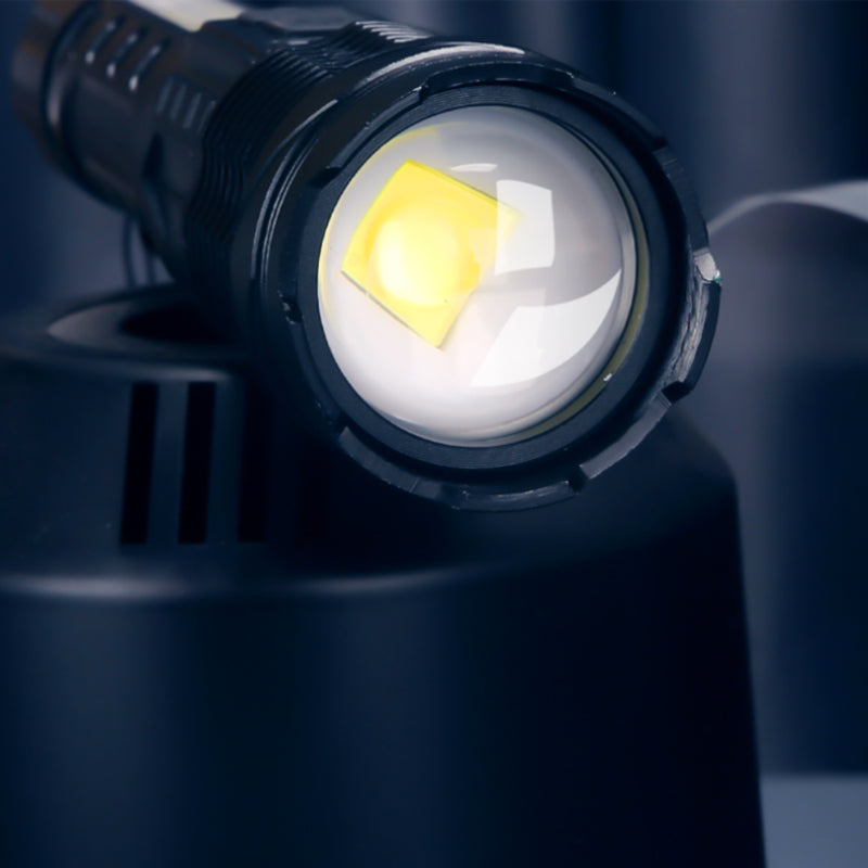 30W 14LED Tactical Flashlight White Laser Torch Lamp USB Charging