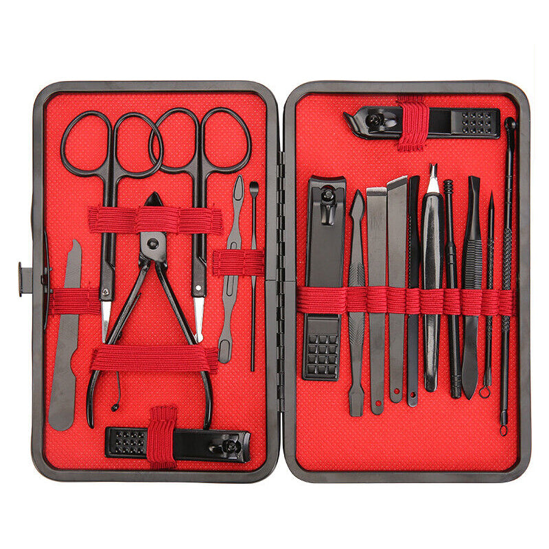 18pcs Nail Clippers Manicure Set Tools Pedicure Trimming Grooming Tool Kit