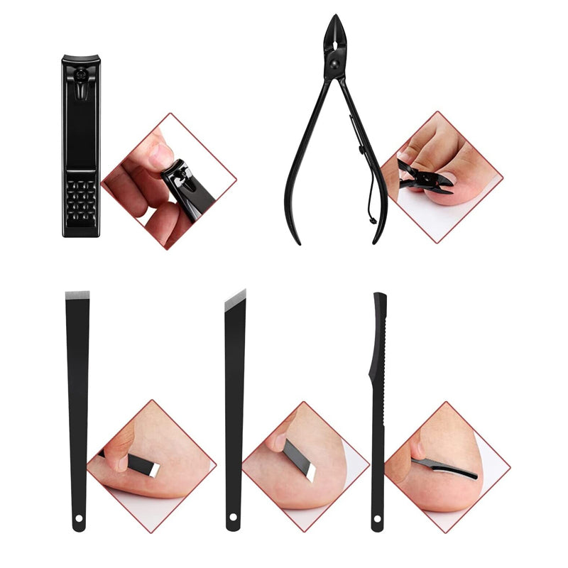 18pcs Nail Clippers Manicure Set Tools Pedicure Trimming Grooming Tool Kit