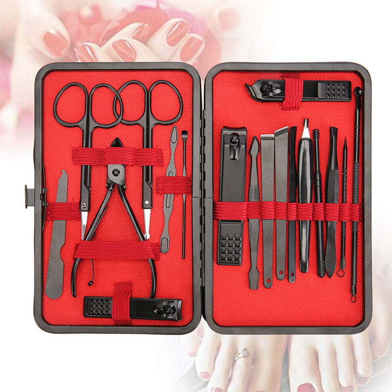 18pcs Nail Clippers Manicure Set Tools Pedicure Trimming Grooming Tool Kit