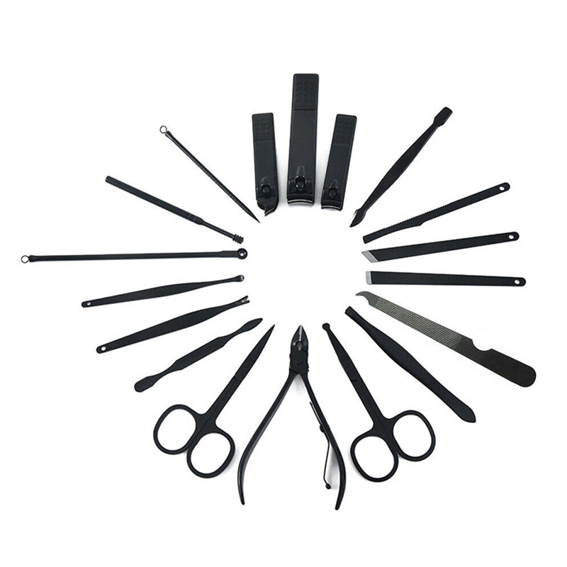 18pcs Nail Clippers Manicure Set Tools Pedicure Trimming Grooming Tool Kit