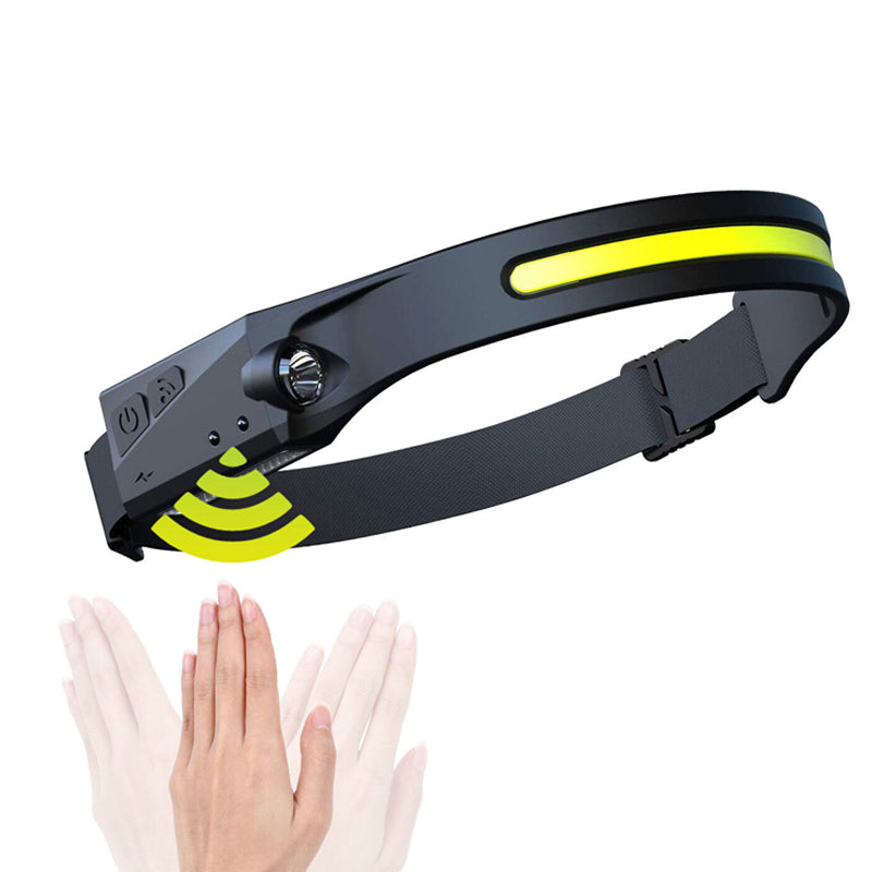 COB LED Sensor Headlamp with 5 Lighting Modes- USB Rechargeable