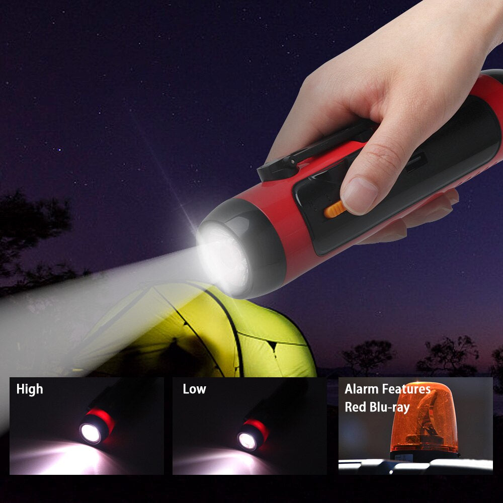 Hand Crank Solar FM Radio Flashlight and Emergency Charger