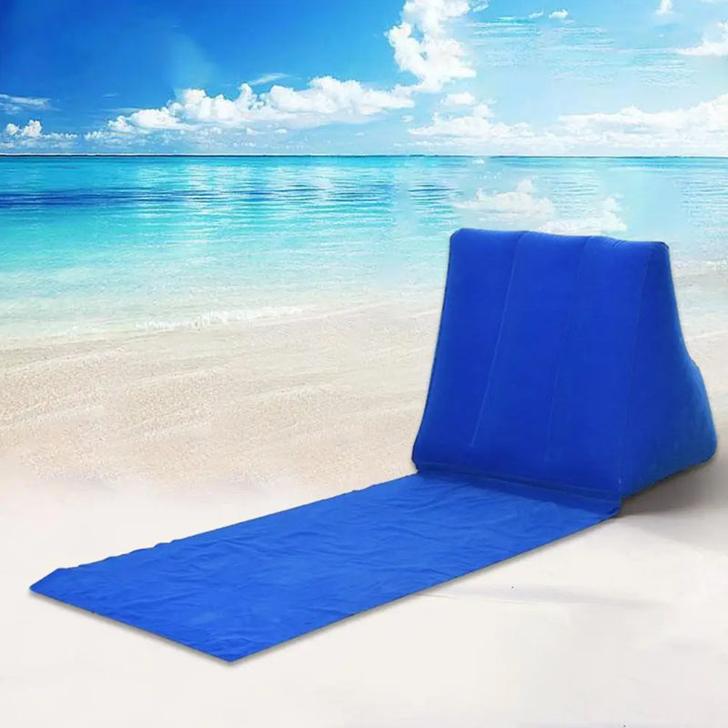Waterproof Outdoor Inflatable Beach Pillow Triangle Cushion with Beach Mat