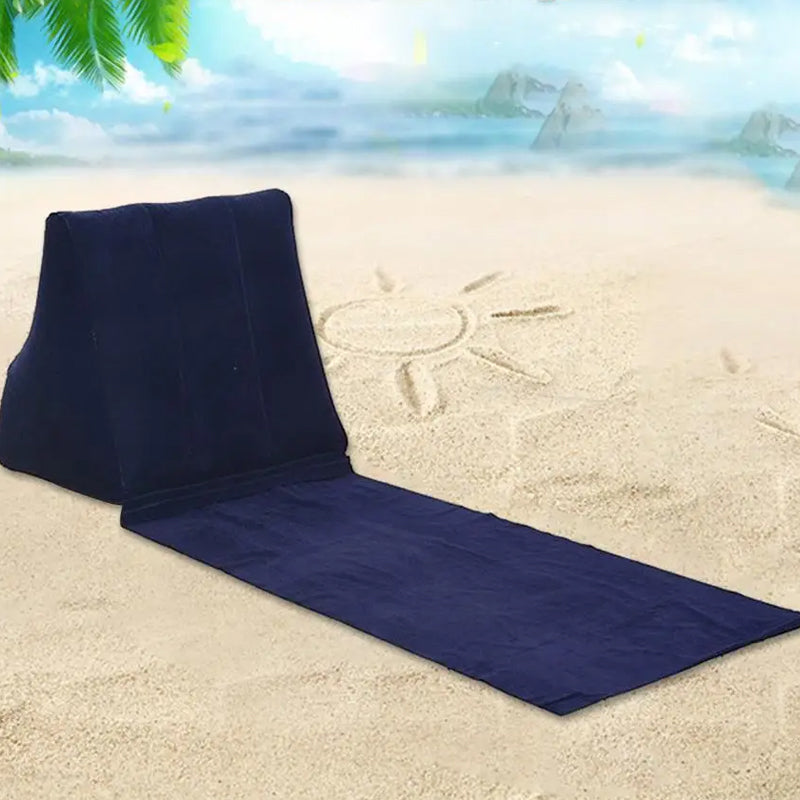 Waterproof Outdoor Inflatable Beach Pillow Triangle Cushion with Beach Mat