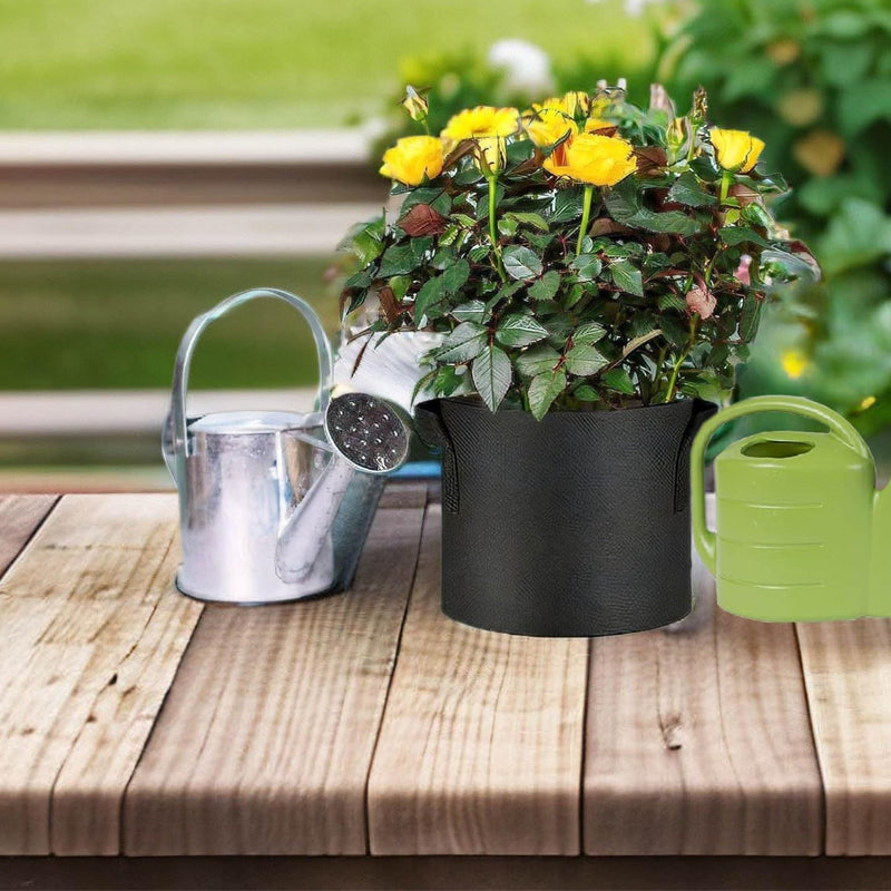 Pack of 10 Fabric Breathable Grow Pots Planter Bags with Handle