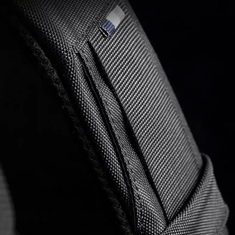 Men's Waterproof Anti-Theft Oxford Crossbody Sling Backpack with USB Port Charger- Black