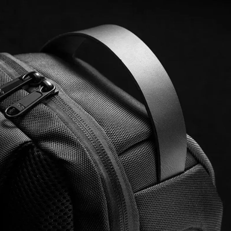 Men's Waterproof Anti-Theft Oxford Crossbody Sling Backpack with USB Port Charger- Black