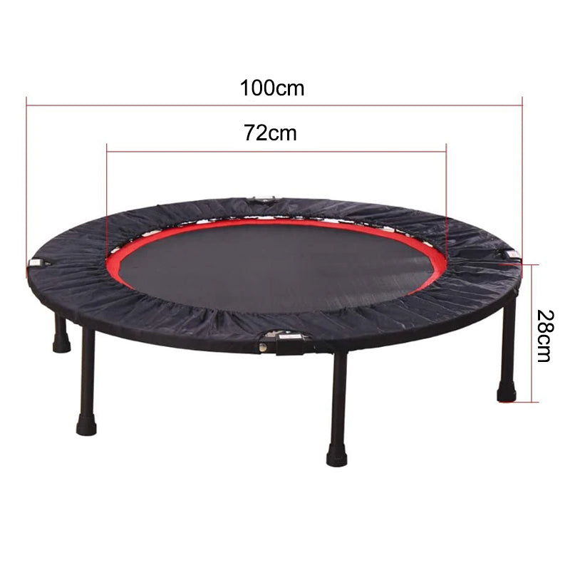 40 Degree Foldable Mini Trampoline Safe for Gym and Cardio Fitness Exercise-Black