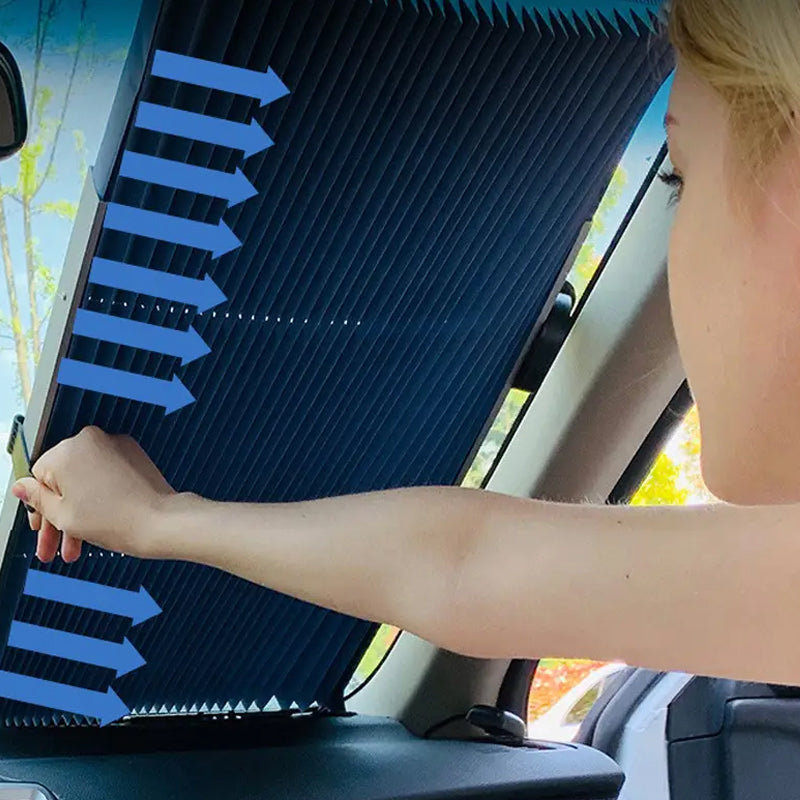 Retractable Auto Roller Sunshade Blinds for Car Front Windscreen