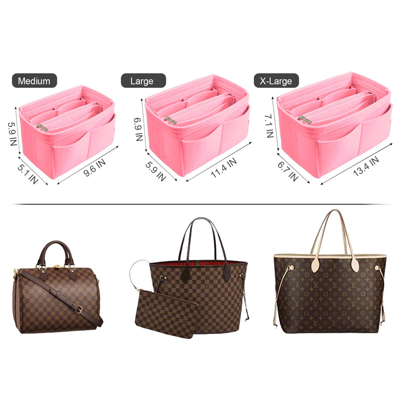 Felt Type Handbag Organizer and Travel Essential Insert Pouch