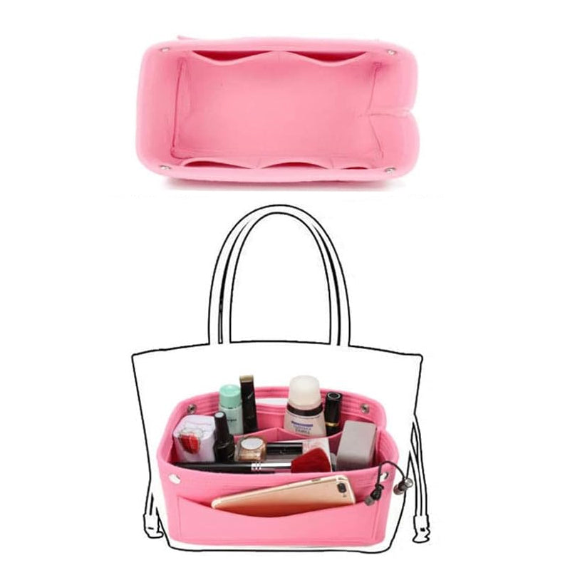 Felt Type Handbag Organizer and Travel Essential Insert Pouch