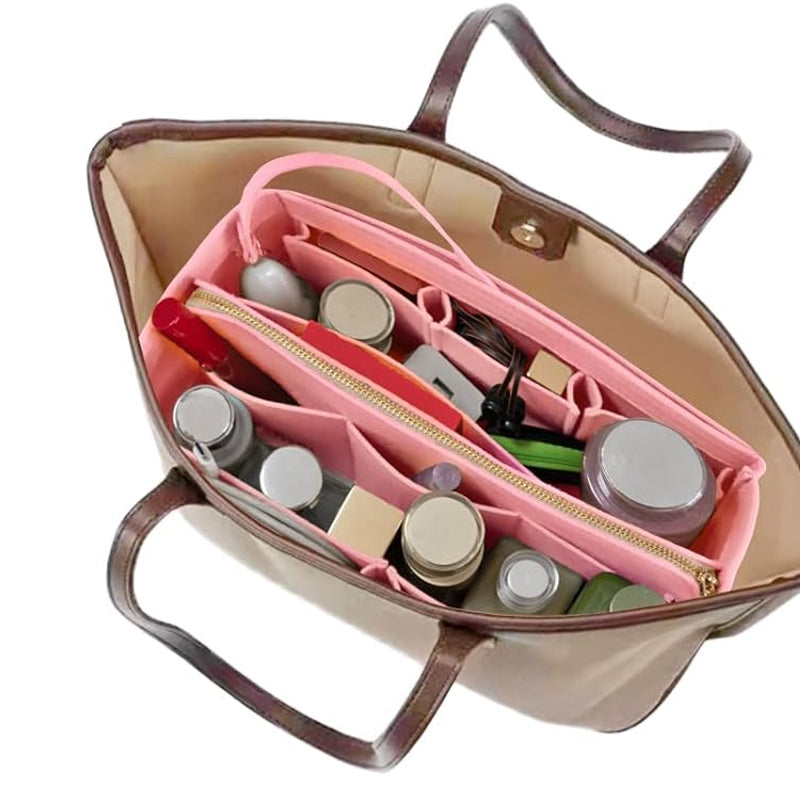 Felt Type Handbag Organizer and Travel Essential Insert Pouch
