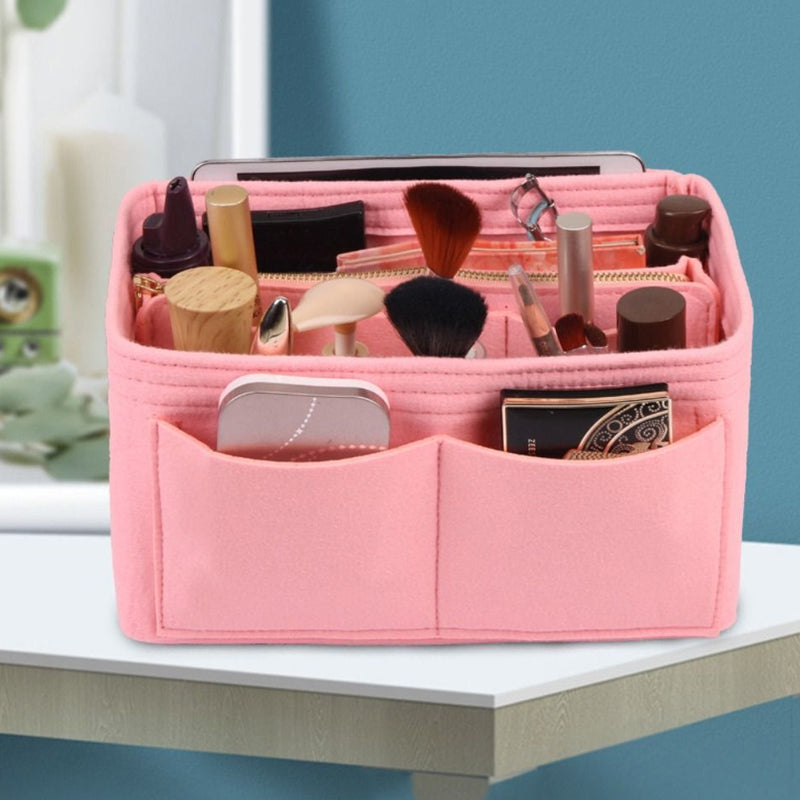 Felt Type Handbag Organizer and Travel Essential Insert Pouch