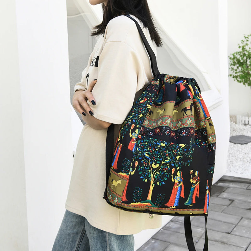 Foldable Drawstring Large Capacity Travel and Sports Backpack