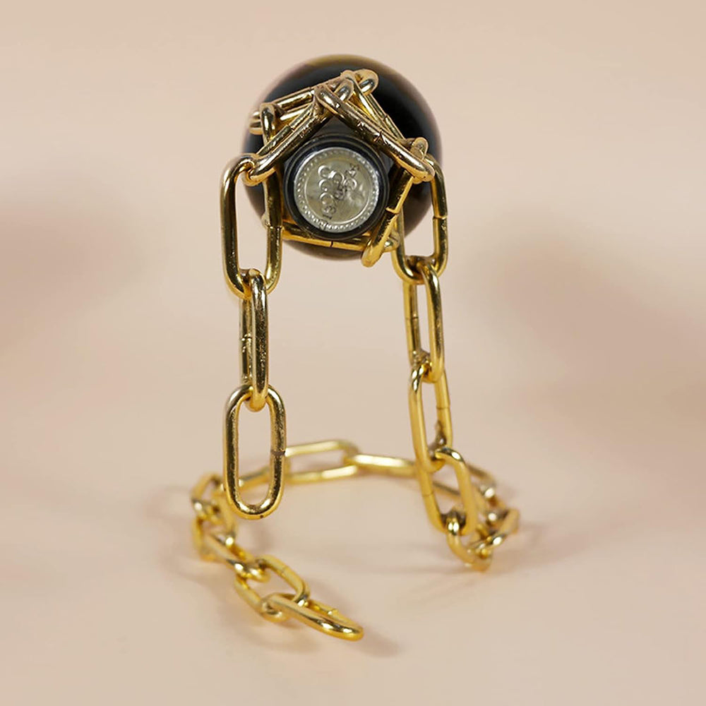 Magic Floating Wine Bottle Holder Unique Link Chain Rack for Airborne Bottle Display