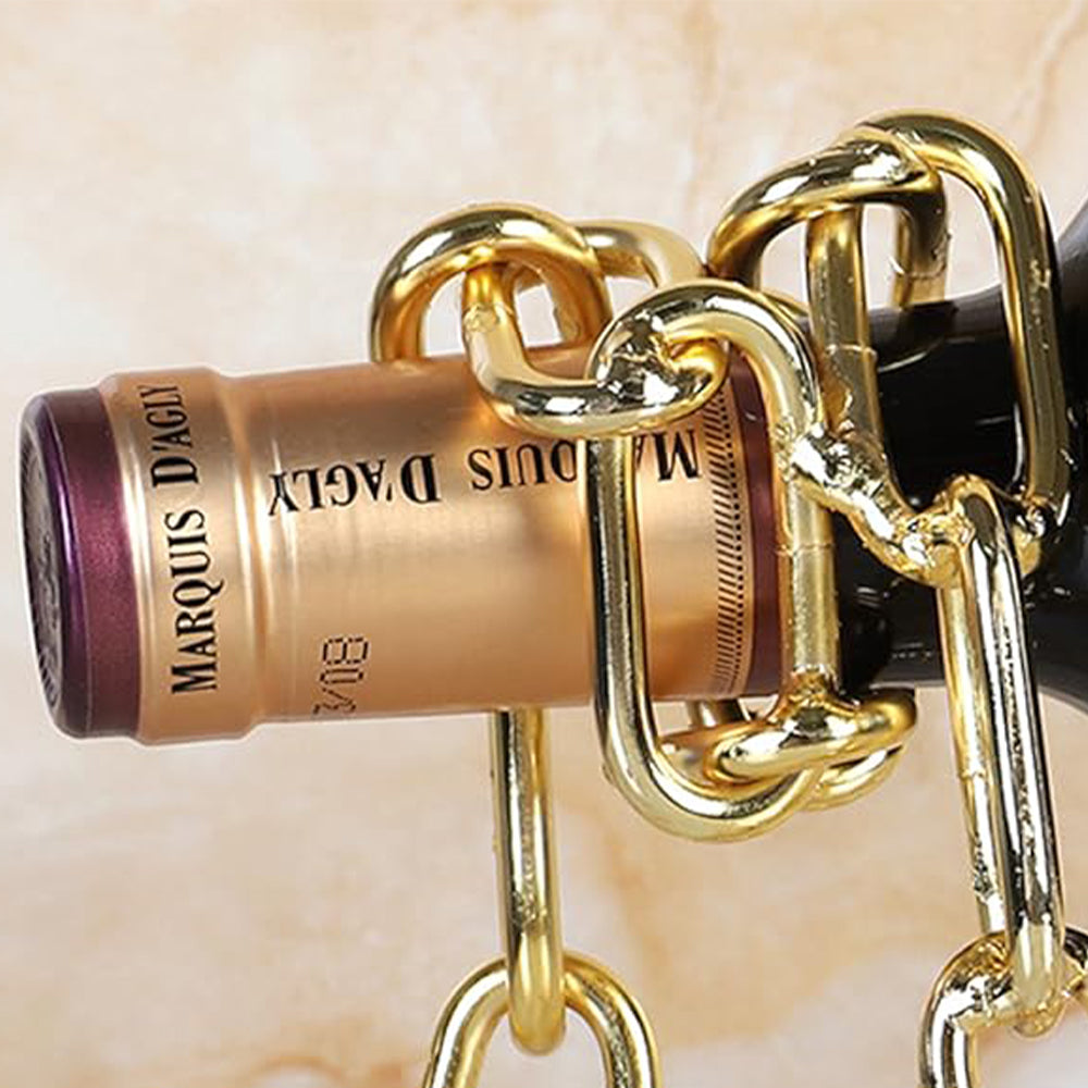 Magic Floating Wine Bottle Holder Unique Link Chain Rack for Airborne Bottle Display