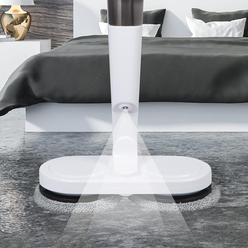 Cordless Electric Spin Mop Polisher with Water Tank and Cloths- USB Charging