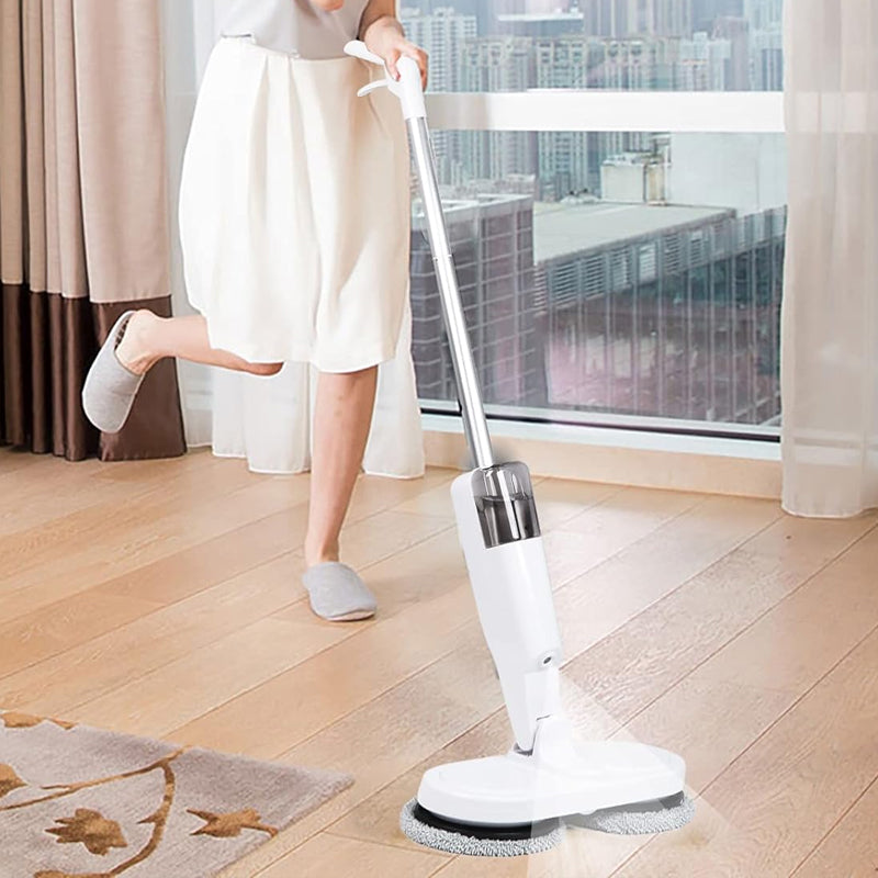 Cordless Electric Spin Mop Polisher with Water Tank and Cloths- USB Charging